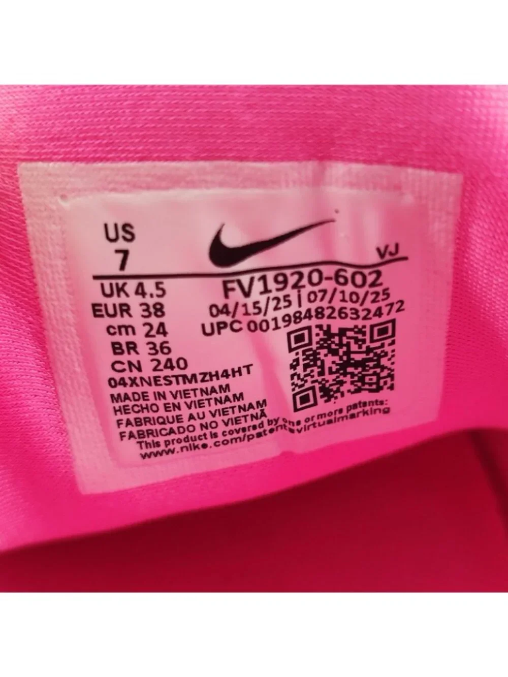 Nike Air Max Muse Women's Size 7 US Sneakers Synthetic Leather Pink FV1920-602.